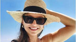 Anna Lewandowska w sukience od polskiej projektantki.