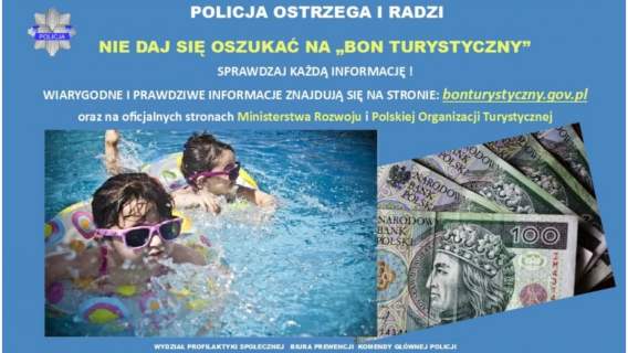 Ostrzeżenie przed oszustwem metodą "na bon turystyczny".