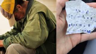 Bezdomny zostawił kobiecie wiadomość