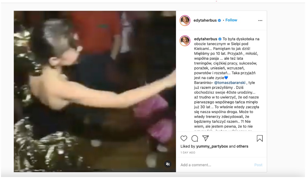 Edyta Herbuś umieściła nagranie na swoim Instagramie