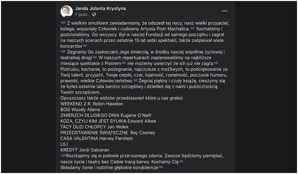 Krystyna Janda Facebook 